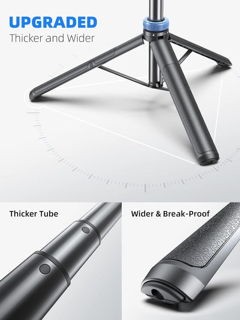 Kaiess 62" Phone Tripod & Selfie Stick, Extendable Photography Light Stand with Wireless Remote, Solidest, Portable, Lightweight, Compatible with iPhone/Android Phone - Image 2